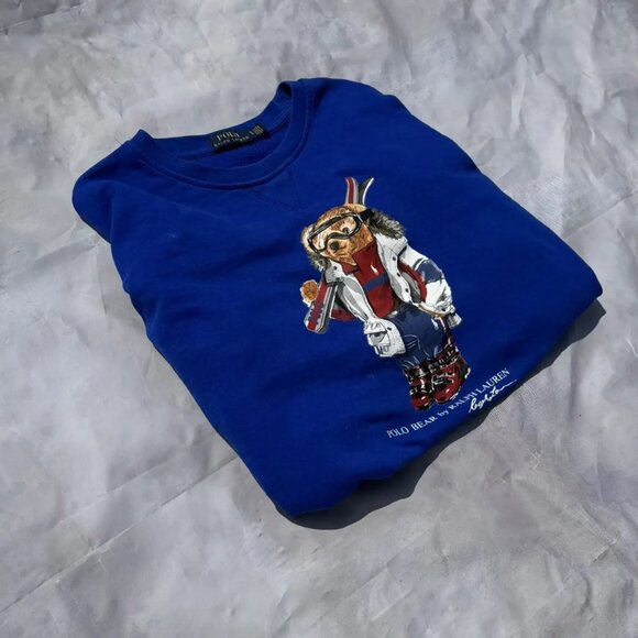 Polo Bear | Ralph Lauren Ski Teddy Bear Crewneck | Men's XL - Picture 3 of 8